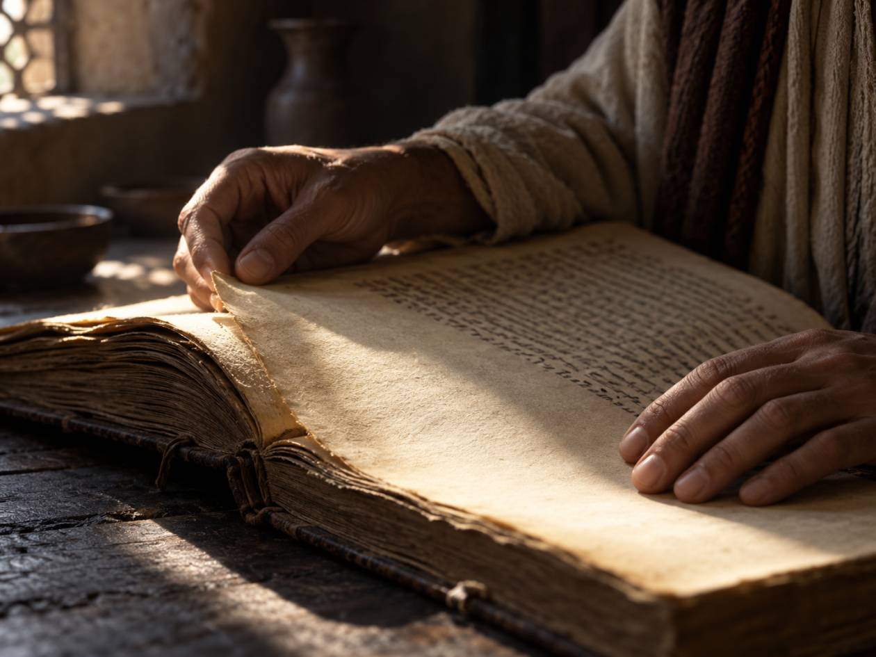Mani sul margine del manoscritto